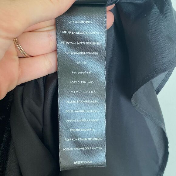 Seven For All Mankind One Shoulder Metallic Velour Fit & Flare Dress Size Medium - Picture 9 of 10